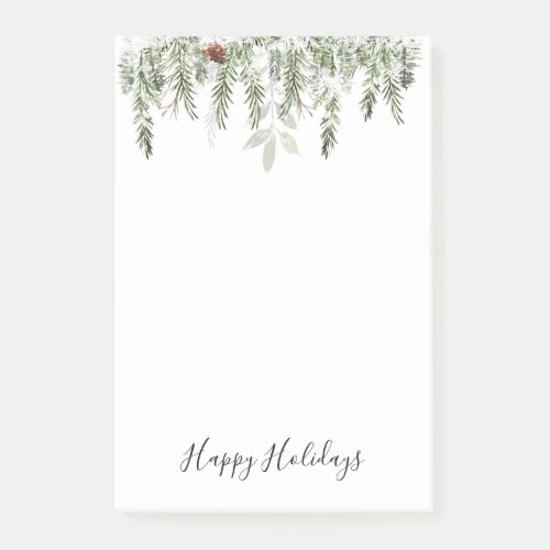 Winter Greenery Pine Cone Holidays Notes