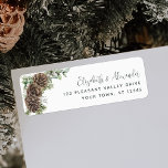 Winter Greenery Pine Cone Wedding Return Address Label<br><div class="desc">Perfect for winter weddings and holiday mail, these elegant return address labels feature a rustic woodland winter evergreen bouquet with watercolor greenery sprigs and pine cones, accented with snowberries. Find matching products in the collection, and feel free to message me through Zazzle Chat if you need design tweaks or more...</div>