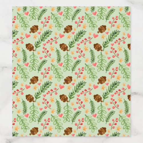 Winter Greenery Watercolor Christmas Envelope Liner