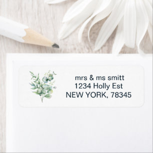 Winter greenery watercolor eucalyptus  label