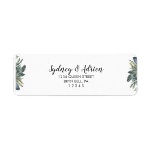 Winter Greenery Wedding Invite Return Address Label