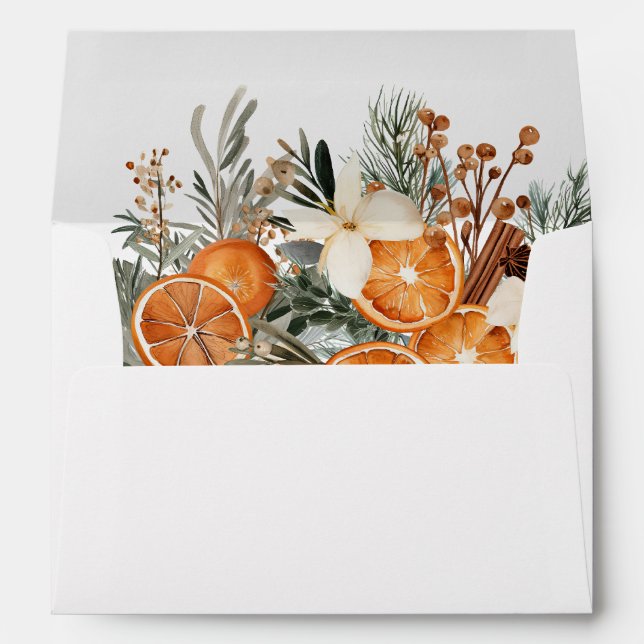 Winter greenery Wedding Personalized Envelope (Back (Bottom))