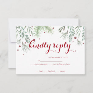 Winter Greenery Wedding RSVP