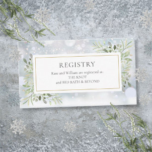 Winter Greenery Wedding Shower Gift Registry Enclosure Card