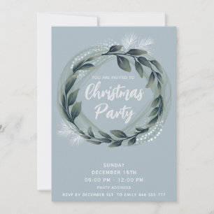 Winter greenery wreath corporate Christmas party  Invitation