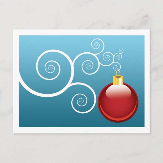 Winter Greeting Elegant Christmas Tree Ornament Holiday Postcard (Front)