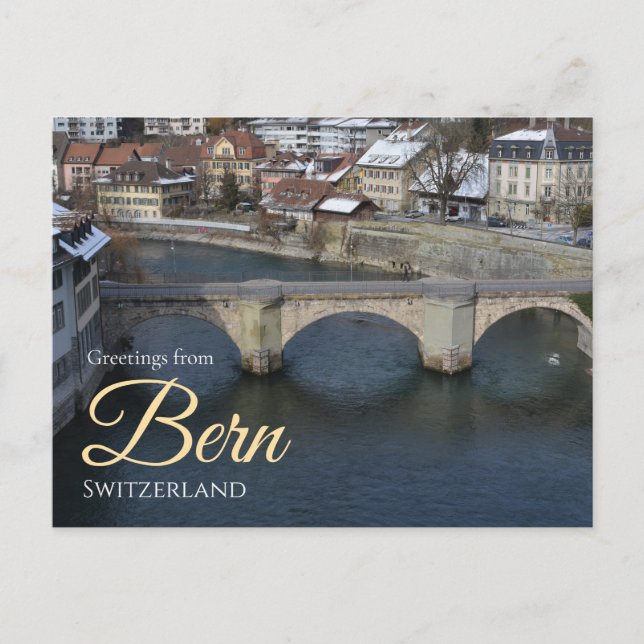 Winter Greetings from Bern Switzerland Postcard (Front)
