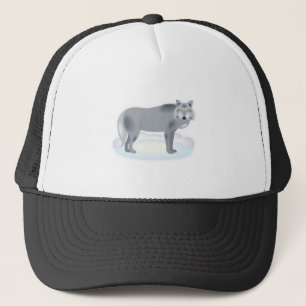winter grey wolf trucker hat