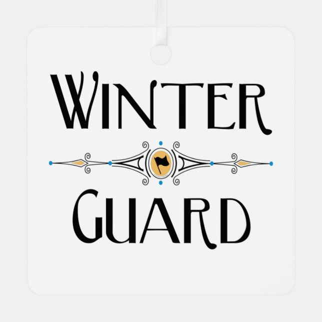Winter Guard Decorative Line Metal Ornament (Front)