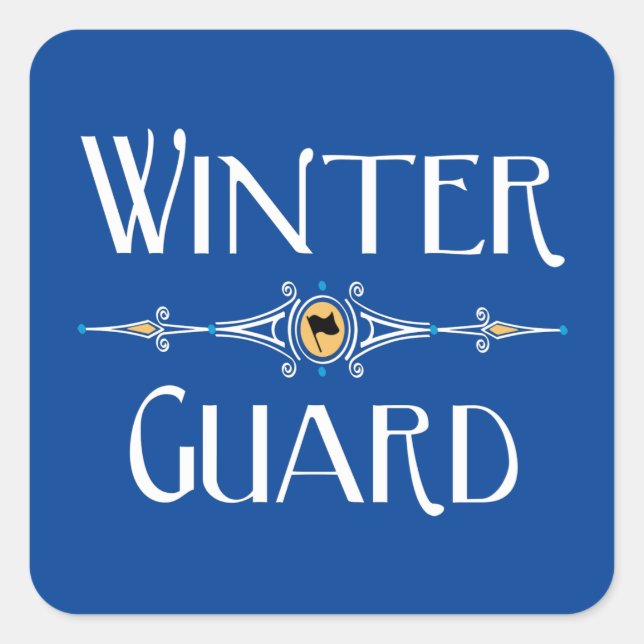 Winter Guard Decorative Line Square Sticker (Front)