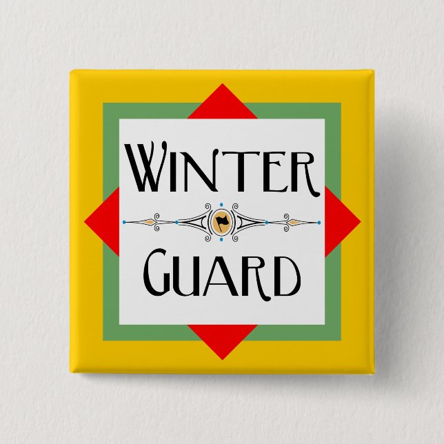 Winter Guard Gold Block  Button (Front)