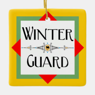 Winter Guard Gold Block Ceramic Ornament