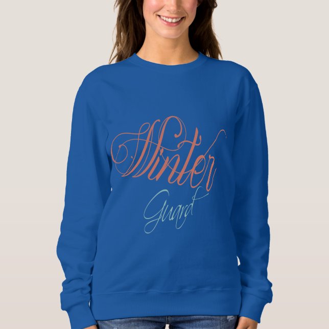 Winter Guard Script Word Art Sweatshirt (Front)