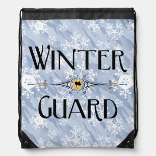Winter Guard Text Drawstring Bag