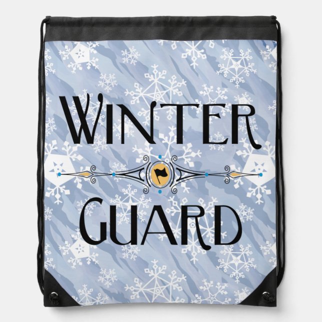 Winter Guard Text Drawstring Bag (Front)