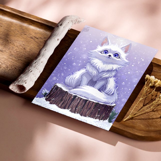 Winter Guardian :Whimsical Arctic Fox wildlife Photo Print (Creator Uploaded)