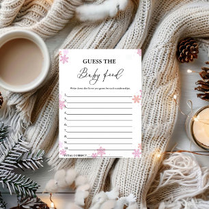 Winter Guess The Baby Food Baby Shower Game Card