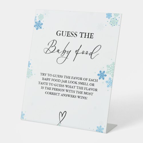 Winter  Guess The Baby Food Baby Shower Game  Pedestal Sign