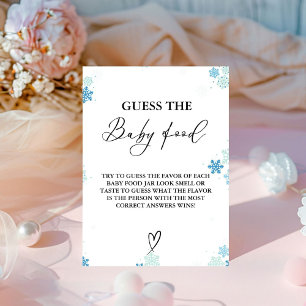 Winter Guess The Baby Food Baby Shower Game Pedestal Sign