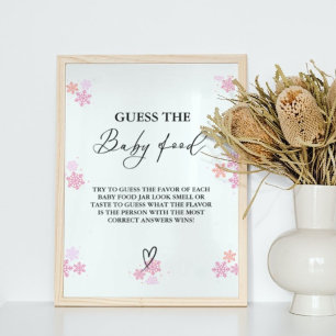 Winter Guess The Baby Food Baby Shower Game Poster