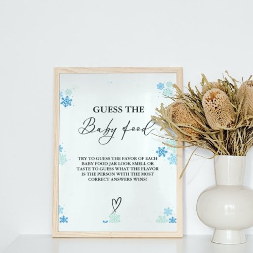 Winter  Guess The Baby Food Baby Shower Game  Poster