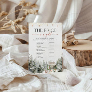 Winter Guess the Right Price Baby Shower Game Card