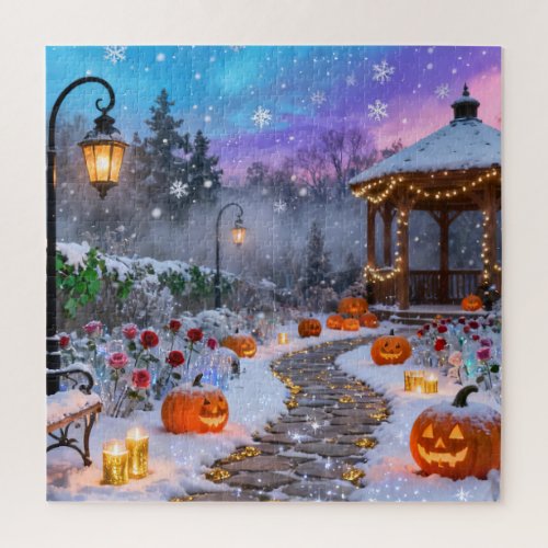 Winter Halloween Garden Jigsaw Puzzle