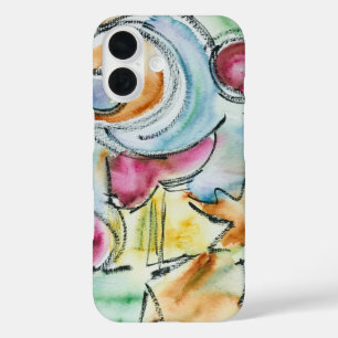 Winter-Hand Painted Abstract Watercolor Art iPhone 16 Case