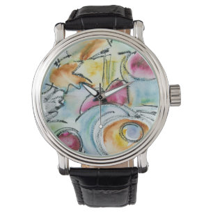 Winter-Hand Painted Abstract Watercolor Watch
