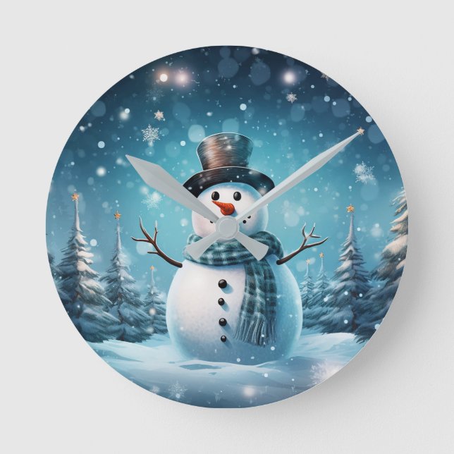 Winter Happy Snowman Clock (Front)