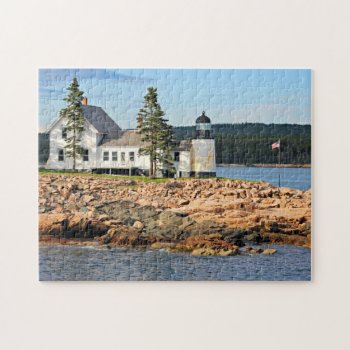 Winter Harbor Lighthouse  Maine Jigsaw Puzzle by LighthouseGuy at Zazzle