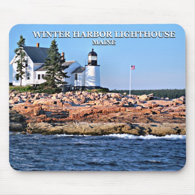 Winter Harbor Lighthouse, Maine Mouse Pad (Front)