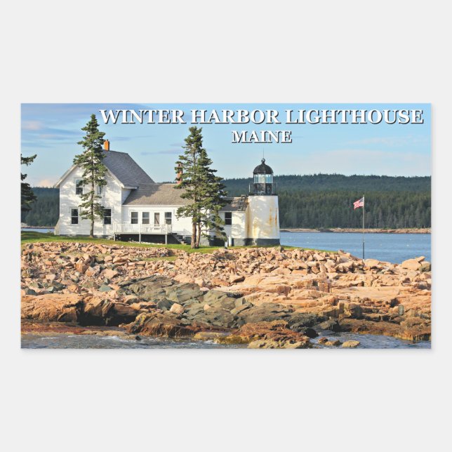 Winter Harbor Lighthouse, Maine Stickers (Front)