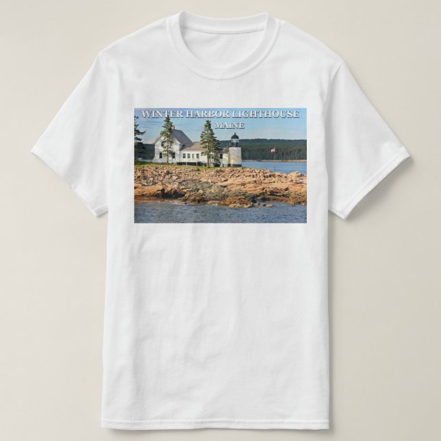 Winter Harbor Lighthouse, Maine T-Shirt (Design Front)