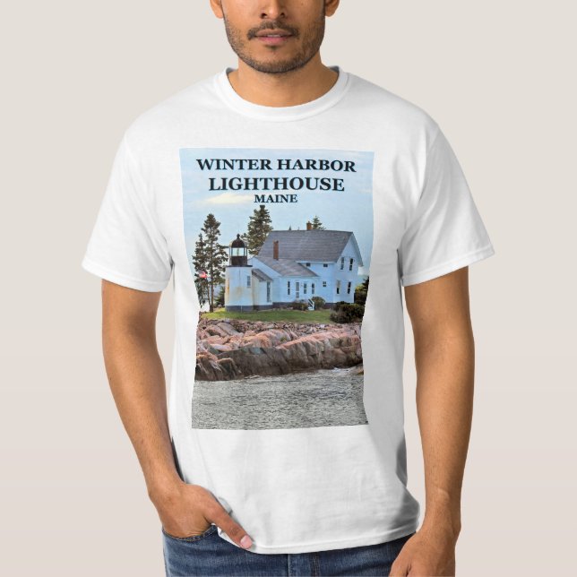 Winter Harbor Lighthouse, Maine T-Shirt (Front)