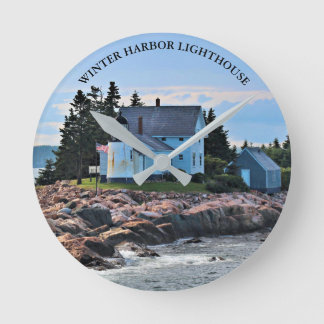 Winter Harbor Lighthouse, Maine Wall  Clock