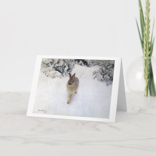 Winter Hare Rabbit Bruno Liljefors Card