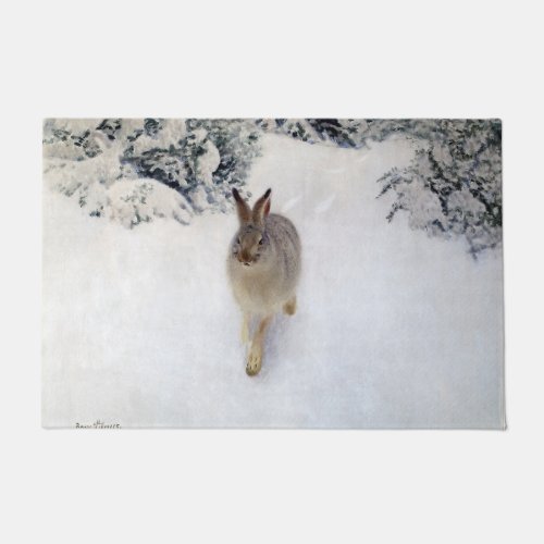 Winter Hare Rabbit Bruno Liljefors Doormat