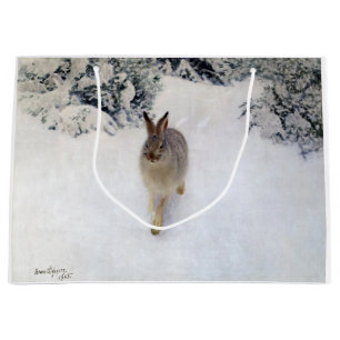 Winter Hare (Rabbit), Bruno Liljefors Large Gift Bag