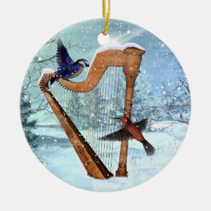 Winter harp ornament customize