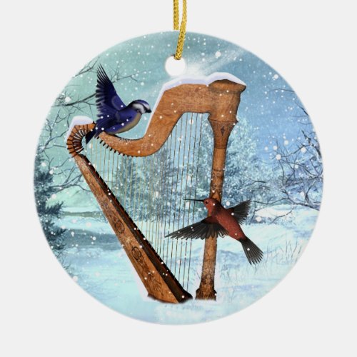 Winter harp ornament customize