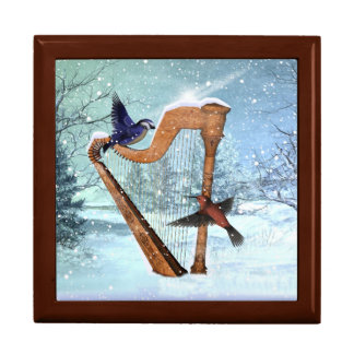 Winter harp trinket box