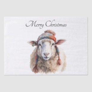 Winter Hat Christmas Sheep Custom Text Tissue Paper