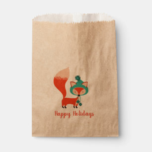 Winter Hat Fox Customizable Christmas Favor Bag