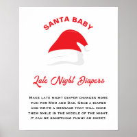 Winter Hat Santa Baby Shower Late Night Diapers