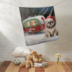 Winter Havanese Caravan Christmas Adventure Baby Blanket