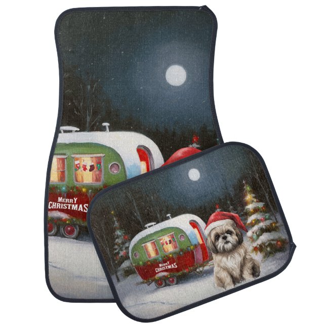Winter Havanese Caravan Christmas Adventure Car Floor Mat (Set)