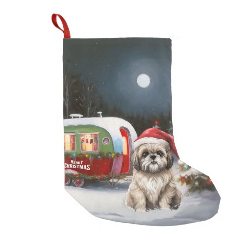 Winter Havanese Caravan Christmas Adventure Small Christmas Stocking