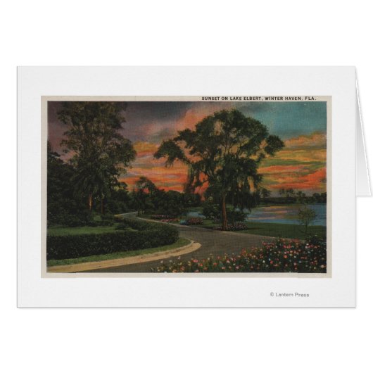 Winter Haven, Florida - Sunset View of Lake Cards (Front Horizontal)