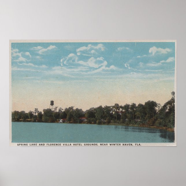 Winter Haven, Florida - Water View of Spring Poster (Front)